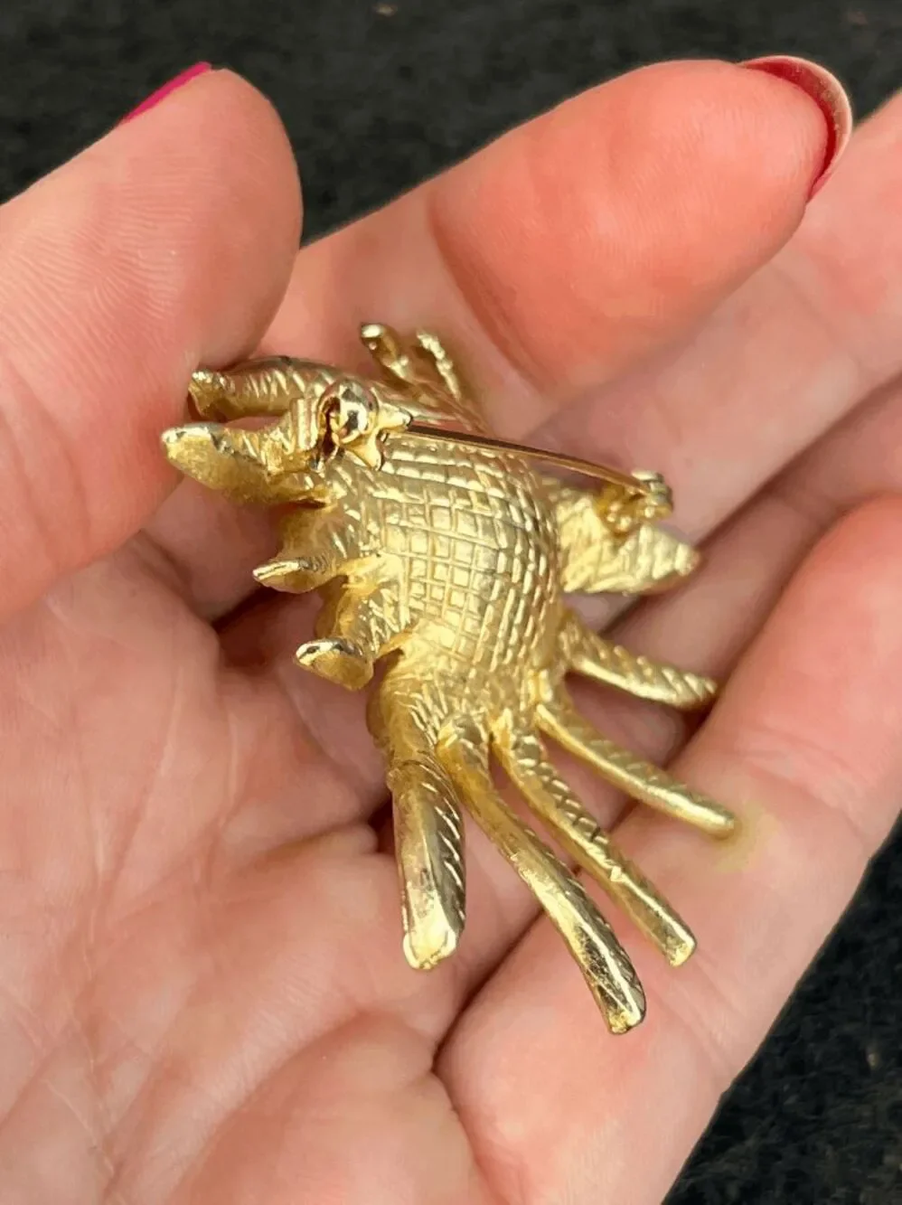 VTG Judy Lee Gold Tone Celestial Sun Faux Pearl Statement Brooch Pin 2.5
